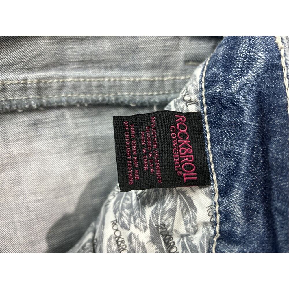 Rock & Roll Cowgirl Low Rise Bootcut Med Acid Wash Jeans Womens Size‎ 32x32 NWT - Picture 11 of 15